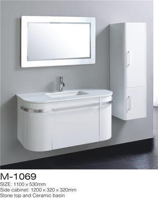 چین آینه دیوار آینه دیوار حمام غرور حمام، غرور حمام سفید با کابینه جانبی تامین کننده