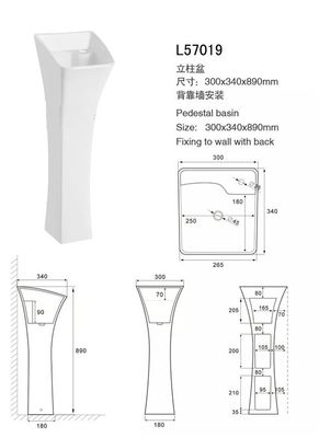 سایز کوچک سینک حمام نامنظم و غرور / سینک مدرن عمق 90mm تامین کننده